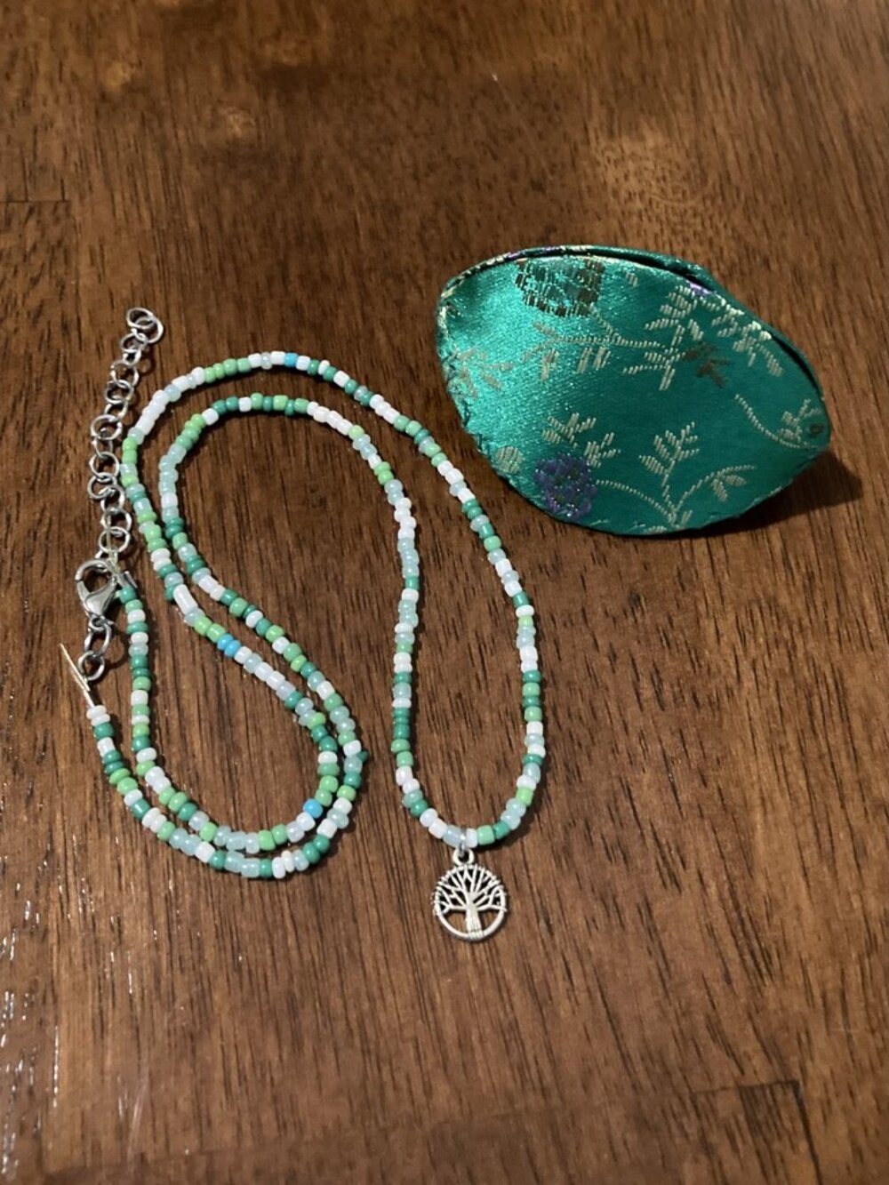 Beaded Tree Necklace w/ Jewelry Pinch Pod